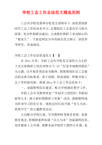 学校工会工作总结范文精选范例