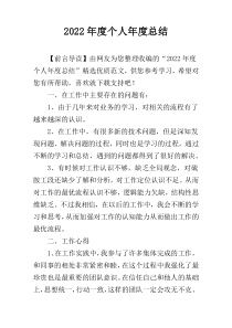 2022年度个人年度总结