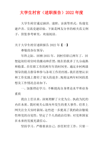 大学生村官（述职报告）2022年度
