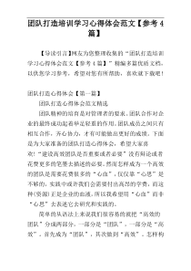团队打造培训学习心得体会范文【参考4篇】