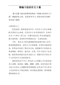 精编习俗的作文5篇