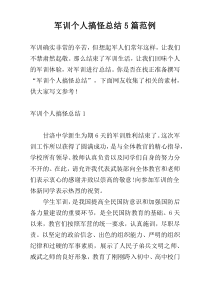 军训个人搞怪总结5篇范例