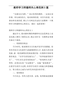 教师学习师德师风心得范例5篇