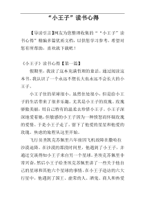 “小王子”读书心得