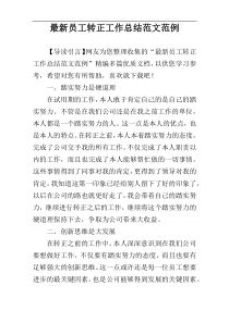 最新员工转正工作总结范文范例