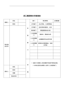 ZHC公司员工离职移交手续清单