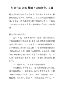 村党书记2022最新（述职报告）5篇