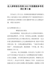 法人辞职报告范例2022年度最新参考范例汇聚5篇