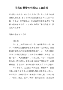 马鞍山濮塘军训总结5篇范例