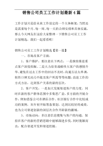 销售公司员工工作计划最新4篇
