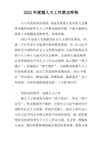 2022年度镇人大工作要点样例