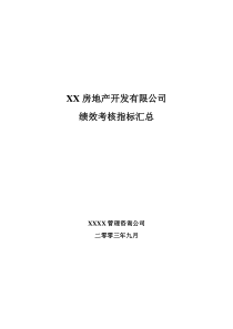 aa-XX房地产开发有限公司绩效考核指汇总