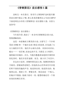 《青铜葵花》读后感悟5篇