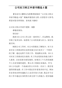 公司实习转正申请书精选8篇