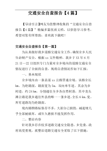 交通安全自查报告【4篇】