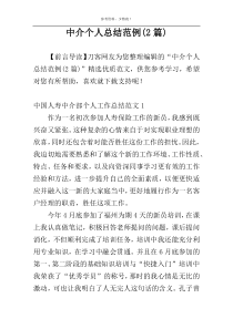 中介个人总结范例(2篇)