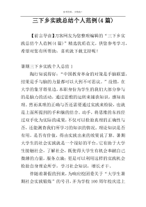 三下乡实践总结个人范例(4篇)