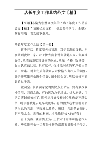 店长年度工作总结范文【精】