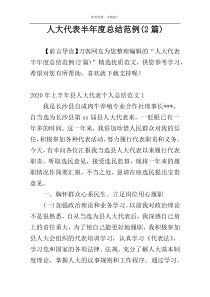 人大代表半年度总结范例(2篇)