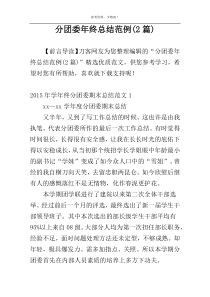 分团委年终总结范例(2篇)