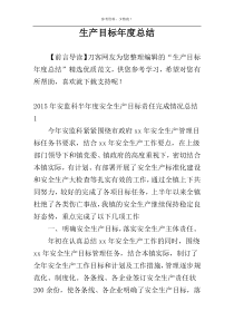 生产目标年度总结