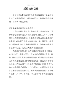 采编培训总结