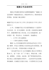 城建公司总结材料