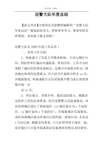 巡警大队年度总结