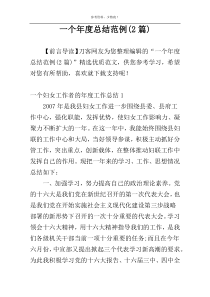一个年度总结范例(2篇)
