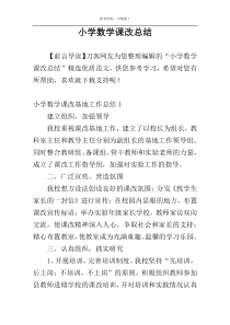 小学数学课改总结