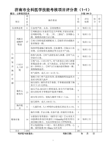 济南市全科医学技能考核项目评分表(1-1)
