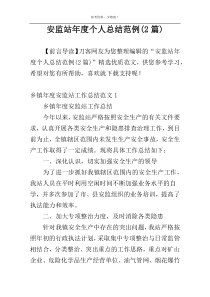 安监站年度个人总结范例(2篇)