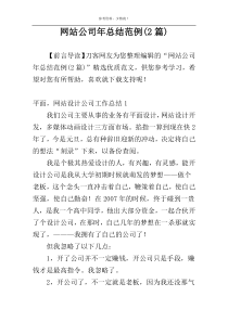 网站公司年总结范例(2篇)