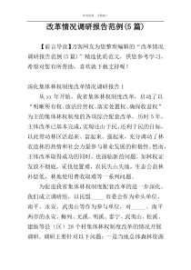 改革情况调研报告范例(5篇)