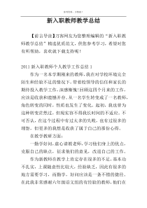 新入职教师教学总结