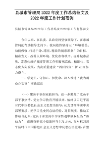 县城市管理局2022年度工作总结范文及2022年度工作计划范例