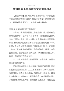 乡镇民族工作总结范文范例(3篇)