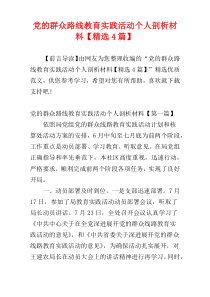 党的群众路线教育实践活动个人剖析材料【精选4篇】