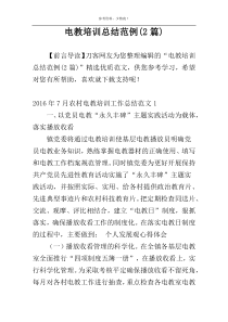 电教培训总结范例(2篇)