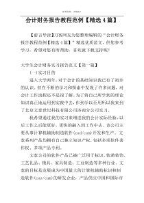 会计财务报告教程范例【精选4篇】