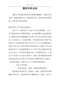 整形年终总结
