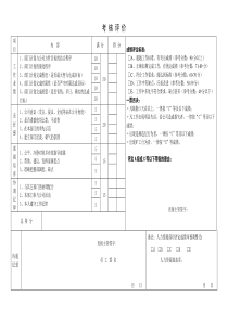 绩效考核评分表