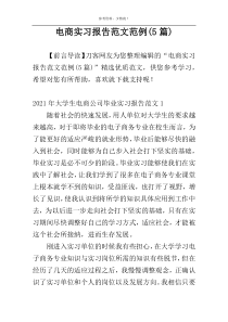 电商实习报告范文范例(5篇)