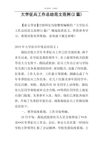 大学征兵工作总结范文范例(2篇)