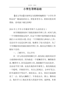 小学生导师总结