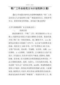 鞋厂工作总结范文与计划范例(2篇)