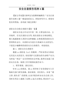 安全自查报告范例4篇