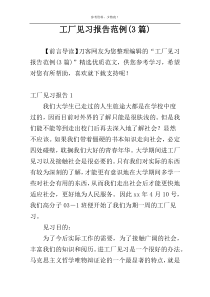 工厂见习报告范例(3篇)