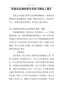 思想动态调研报告范例【精选4篇】
