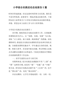 小学综合实践活动总结报告5篇
